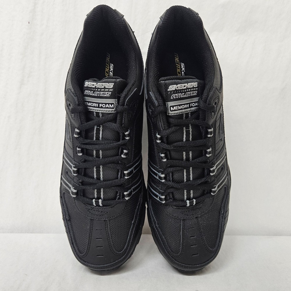 Skechers After Burn Strike On Training Shoe 50122/BBK Black Leather Mens Size 12 - Picture 5 of 9